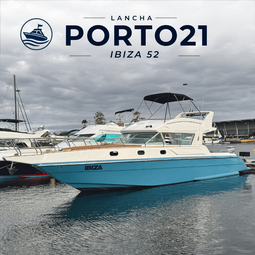 Lancha Porto21 Ibiza 52 atracada na marina